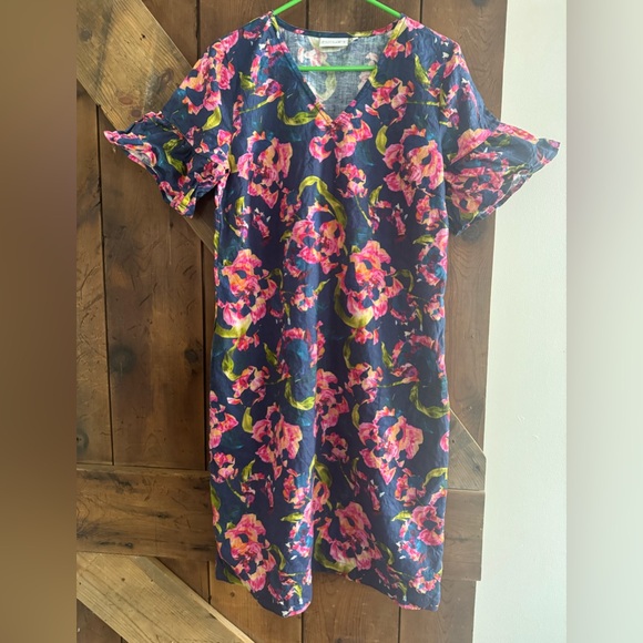 Floral Mini Dress in Pink and Blue - Picture 2 of 4